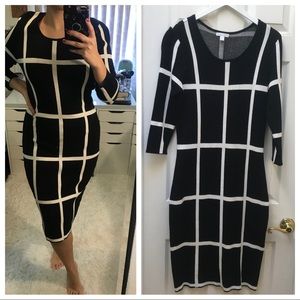 New York & Company window pane grid plaid sweater dress